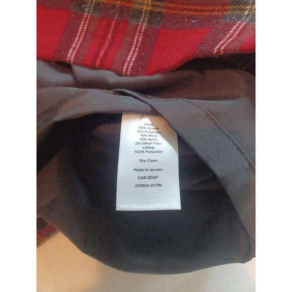 Talbots red tartan plaid woolblend skirt 12 sparkle holiday country club preppy - Picture 7 of 10
